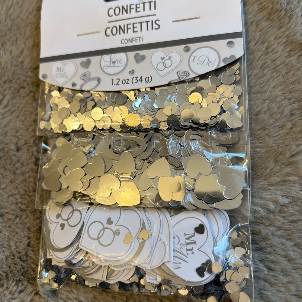 Silver Confetti and Rings Set - Picture 2 of 3